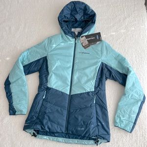 Women's ski jacket La Sportiva Mythic Primaloft, Blue Hooded Jacket, Size Small